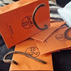 #4 Authentic Hermès Orange Luxury  Shopping Bags 6x4x2